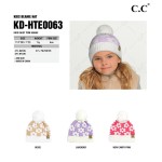 Wholesale c C KD HTE Kids Daisy Pom Beanie One Faux Fur Pom Rayon Polyester Nylo