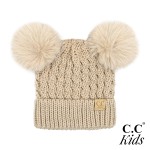 Wholesale c C KIDS S Kids Solid Cable Knit Double Pom Beanie One fits most Acryl