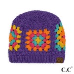 Wholesale c C Hat Multi Color Hand Crochet Beanie One Fits Most Hand Crochet Acr