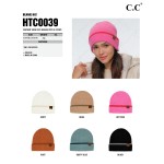 Wholesale c C HTC Feather Yarn Cuff Beanie Stripe One Polyester