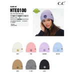 C.C HTE0100 
Happy Face Rhinestone Beanie

- One Size 
- 52% Recycled Polyester/ 45% Acrylic/ 3% Spandex