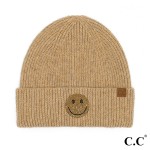 Wholesale c C HTE Happy Rhinestone Beanie One Recycled Polyester Acrylic Spandex
