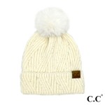 Wholesale c C HTS Sequin Beanie Pom One Fits Most Polyester Angora