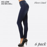 Wholesale fleece lined denim skinny jeggings fit Composition Cotton Polyester Sp