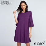 Wholesale adorable peplum sleeve dress will be wardrobe staple wear casual coff
