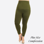 Wholesale women s Plus Waisted Cotton Compression Leggings o Long skinny leg o D