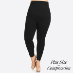 Women's Plus Size High Waisted Cotton Compression Leggings.

• Long, skinny leg design
• Does not ball or pill
• Comfortable and easy pull-on style
• Very Stretchy
• Tummy Control
• Hight Waist
• 8" Waist Band

- One size fits most plus 16-22
- 50% Cotton, 45% polyester, 5% spandex