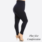 Wholesale women s Plus Waisted Cotton Compression Leggings o Long skinny leg o D