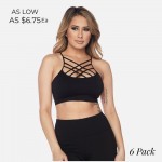 Wholesale sweat it out seamless sports bra eye catching front detail supportive