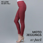 Wholesale junior jeggings Moto construction back pockets elastic waistband wove