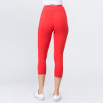 Wholesale mix brand solid seamless peach skin capri leggings rise waistband Ins