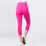 Wholesale mix brand solid seamless peach skin capri leggings rise waistband Ins