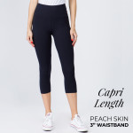 Wholesale mix brand solid seamless peach skin capri leggings rise waistband Ins