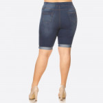 Wholesale plus women s classic Bermuda shorts Super stretchy Pull up Denim shade