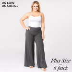 Wholesale solid charcoal plus palazzo pants waist pull styling Inseam Breakdown