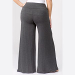 Wholesale solid charcoal plus palazzo pants waist pull styling Inseam Breakdown