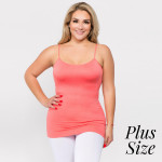 Wholesale women s Solid Plus Seamless Camisole Tank Top o Spaghetti straps o Sea