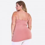 Women's Solid Plus Size Triple Criss Cross Seamless Camisole.

• Scoop-neck
• Unique Crisscross Front
• Spaghetti Straps
• Curve-Hugging
• Body Contouring
• Ultra Soft
• Stretchy Knit
• Machine Wash
• Imported

- One size fits most 16-22
- Approximately 25" L
- 92% Nylon / 8% Spandex