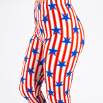 Wholesale peach skin th July capri leggings stars stripes Inseam One fits most C