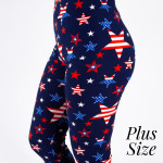 Wholesale pLUS peach skin th July capri leggings stars stripes Inseam One fits m