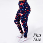 Wholesale pLUS peach skin th July full leggings stars stripes Inseam One fits mo
