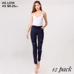 Wholesale super stretchy denim distressed jeggings pull Inseam Pack Breakdown pc