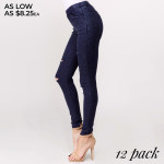 Wholesale super stretchy denim distressed jeggings pull Inseam Pack Breakdown pc