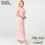 Wholesale striped PLUS full sleeveless maxi dress Pack Breakdown pcs pack XL Com