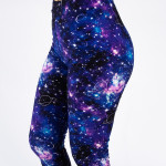 Wholesale peach skin galaxy print capri leggings stars planets moons Inseam One