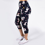 Wholesale peach skin unicorn print capri leggings Inseam One fits most Compositi