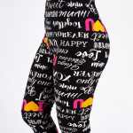 Wholesale peach skin I Love print capri leggings Inseam One fits most Compositio