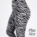 Wholesale pLUS peach skin zebra print capri leggings Inseam One fits most Compos