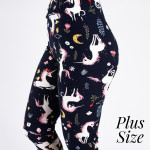 Wholesale pLUS peach skin unicorn print capri leggings Inseam One fits most Comp