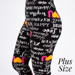 Wholesale pLUS peach skin I Love print capri leggings Inseam One fits most Compo