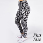 Wholesale pLUS peach skin zebra print full leggings Inseam One fits most Composi