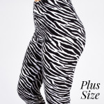 Wholesale pLUS peach skin zebra print full leggings Inseam One fits most Composi