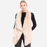 Wholesale faux fur vest pocket details One fits most Polyester