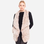 Wholesale faux fur vest pocket details One fits most Polyester