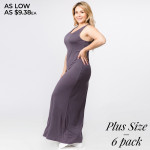 Wholesale solid color PLUS full sleeveless maxi dress Pack Breakdown pcs pack XL