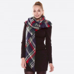 Wholesale navy Plaid Blanket Scarf Acrylic