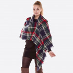 Wholesale navy Plaid Blanket Scarf Acrylic