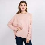 Wholesale solid color heather knitted sweater One fits most Polyester
