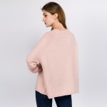 Wholesale solid color heather knitted sweater One fits most Polyester