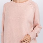 Wholesale solid color heather knitted sweater One fits most Polyester