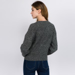 Wholesale solid color heather knitted crop sweater One fits most Polyester