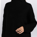 Wholesale solid Color Chunky Knit Turtleneck Sweater One fits most L Acrylic