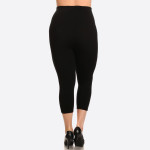 Wholesale black plus waisted compression capri leggings Inseam Skinny leg Does n