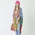 Wholesale do everything Love Brand Lightweight Plaid Print Color Block Kimono On