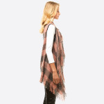 Wholesale soft touch buffalo check vest fringes One fits most Acrylic