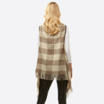 Wholesale soft touch buffalo check vest fringes One fits most Acrylic